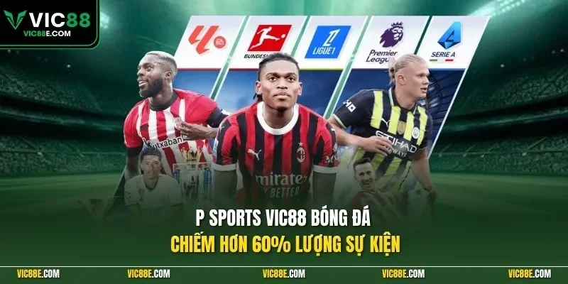 P Sports VIC88 bóng đá chiếm hơn 60% lượng sự kiện