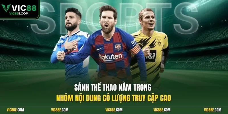 Sảnh thể thao nằm trong nhóm nội dung có lượng truy cập cao